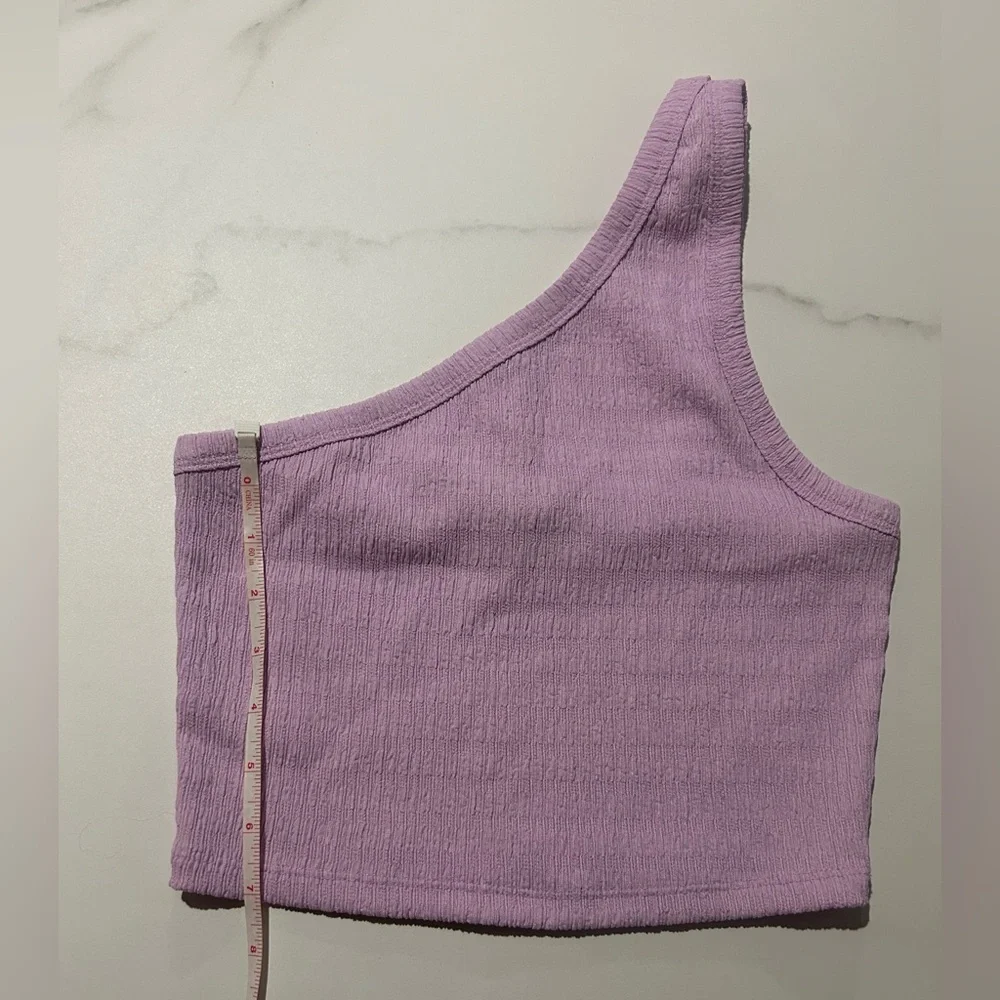 American Eagle Outfitters Lilac Asymmetrical Crop Top - Picture 4 of 5